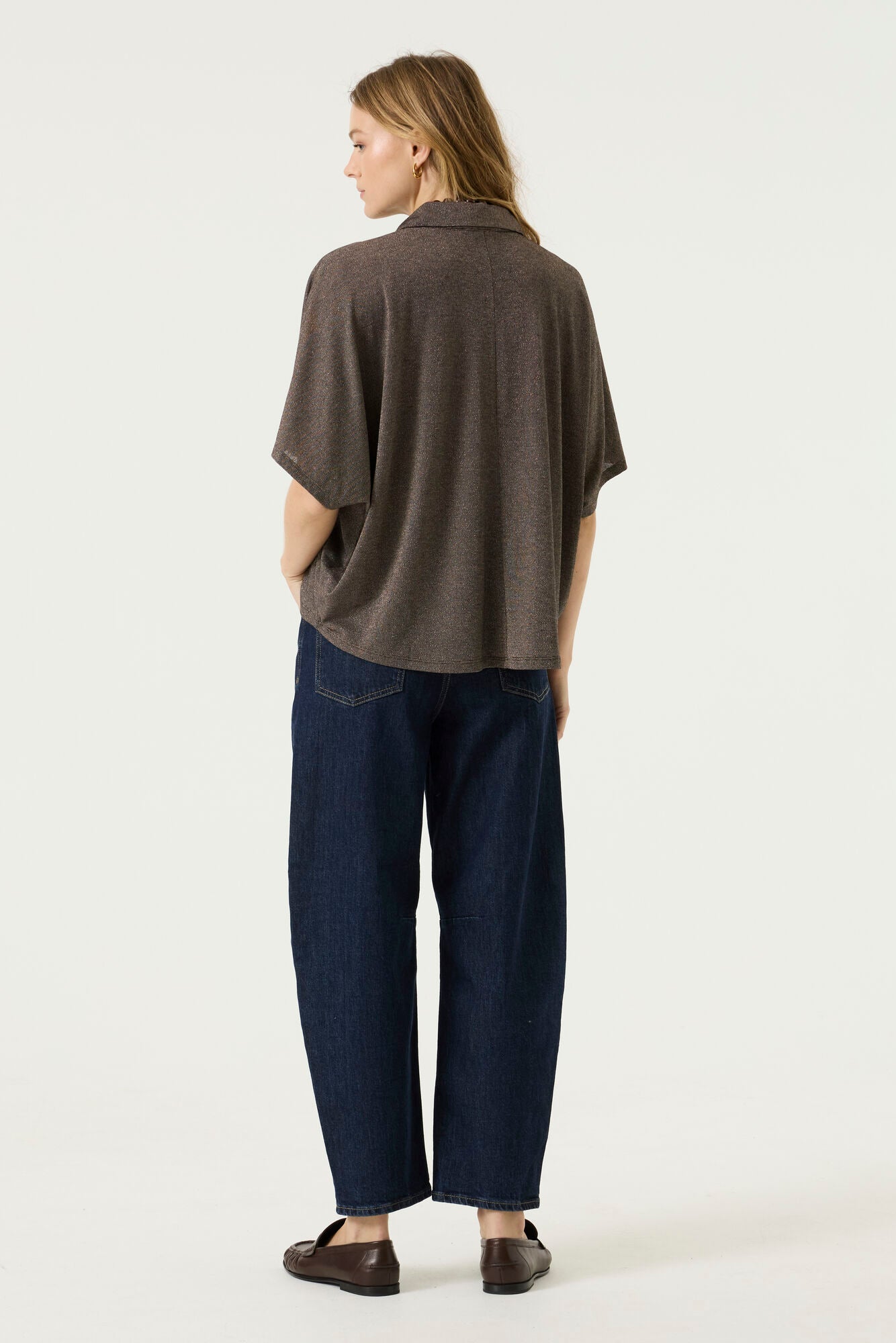 THE LUE BUTTON UP S/S TOP