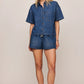 DAYCATION DENIM UTILITY SHORT