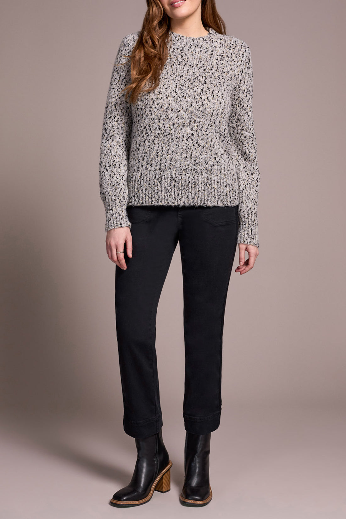 LONG SLEEVE MOCK NECK SWEATER
