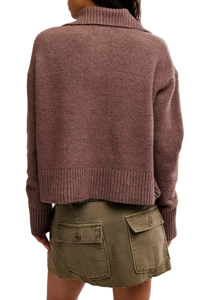 TRADING UP POLO SWEATER BY FREE PEOPLE