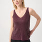 Metallic Knitted Camisole with Rhinestones 252915
