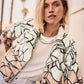 COLLARED ABSTRACT HIP LENGTH BLAZER