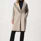 Wool Blend Shawl Collar Fringed Coat 263912