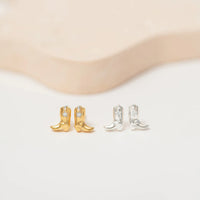 COWBOY BOOT STUD EARRINGS BY HILLBERG AND BERK