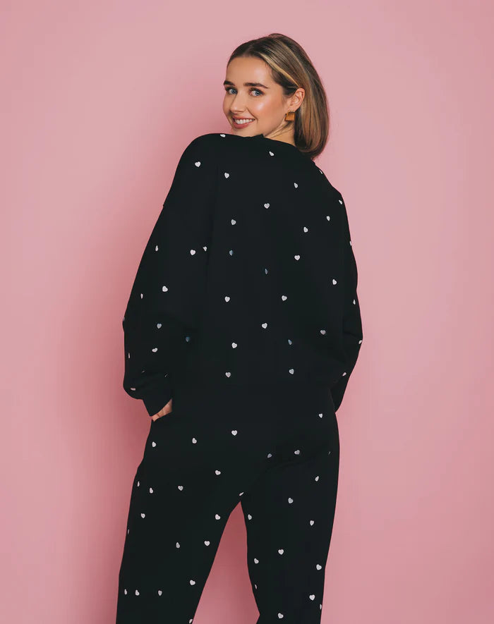 ALL OVER TINY HEART GIRLFIREND CREWNECK