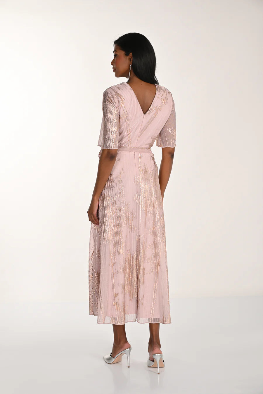 PLEATED SHORT SLEEVE DRESS 268305