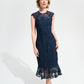 RIBKOFF GUIPURE SOUTACHE TRUMPET DRESS