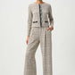 Plaid Boucle Wide-Leg Pants 264079