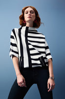 JACQUARD STRIPE KNIT PULLOVER SWEATER 251933