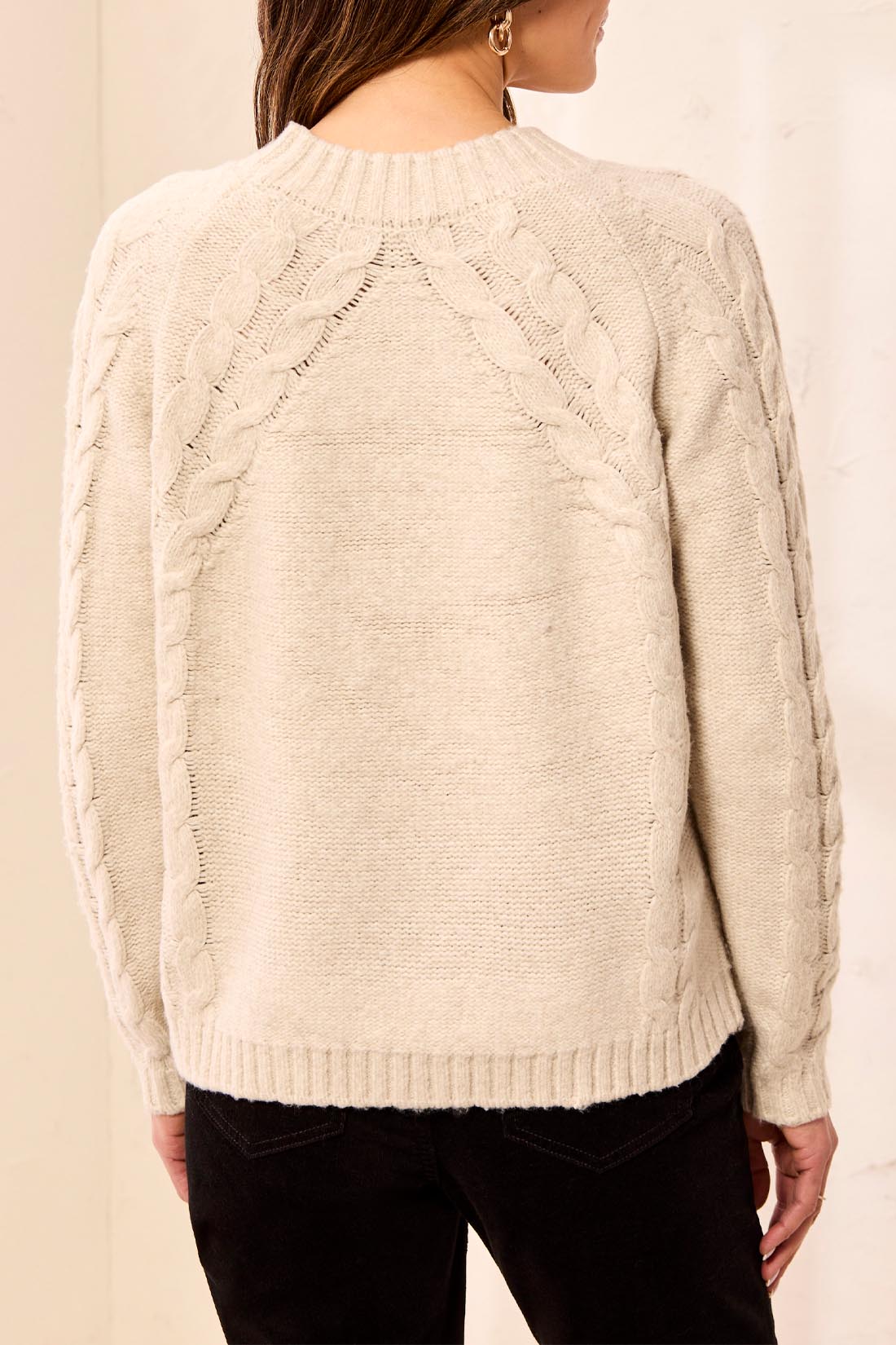 THE MACI CREW NECK W/ CABLE DETAIL SWEATER