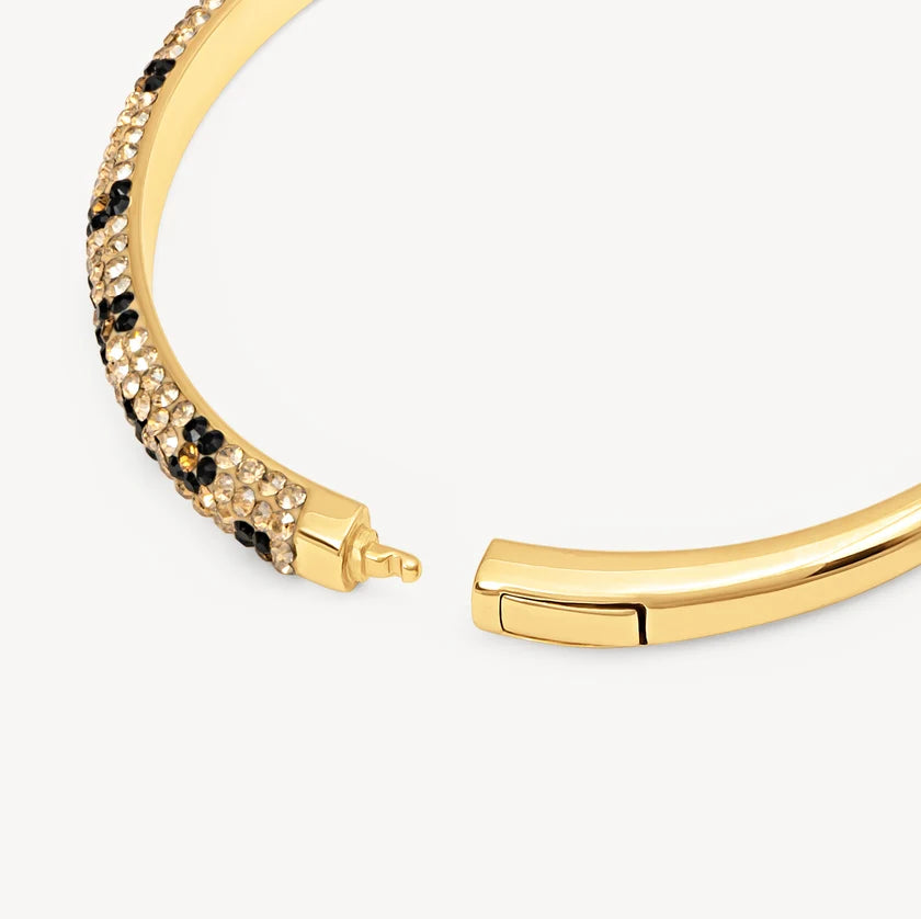 HILLBERG AND BERK SPARKLE BANGLE LEOPARD