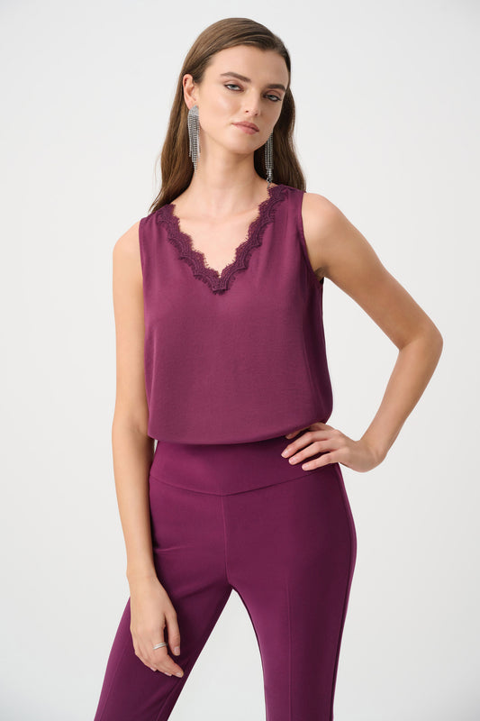 SATIN LACE TANK BY JR