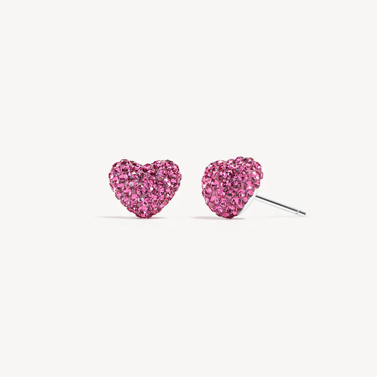 HILLBERG AND BERK 10MM SPARKLE HEART STUDS