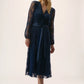 SEQUINED PLEATED L/S FIT AND FLARE 254721