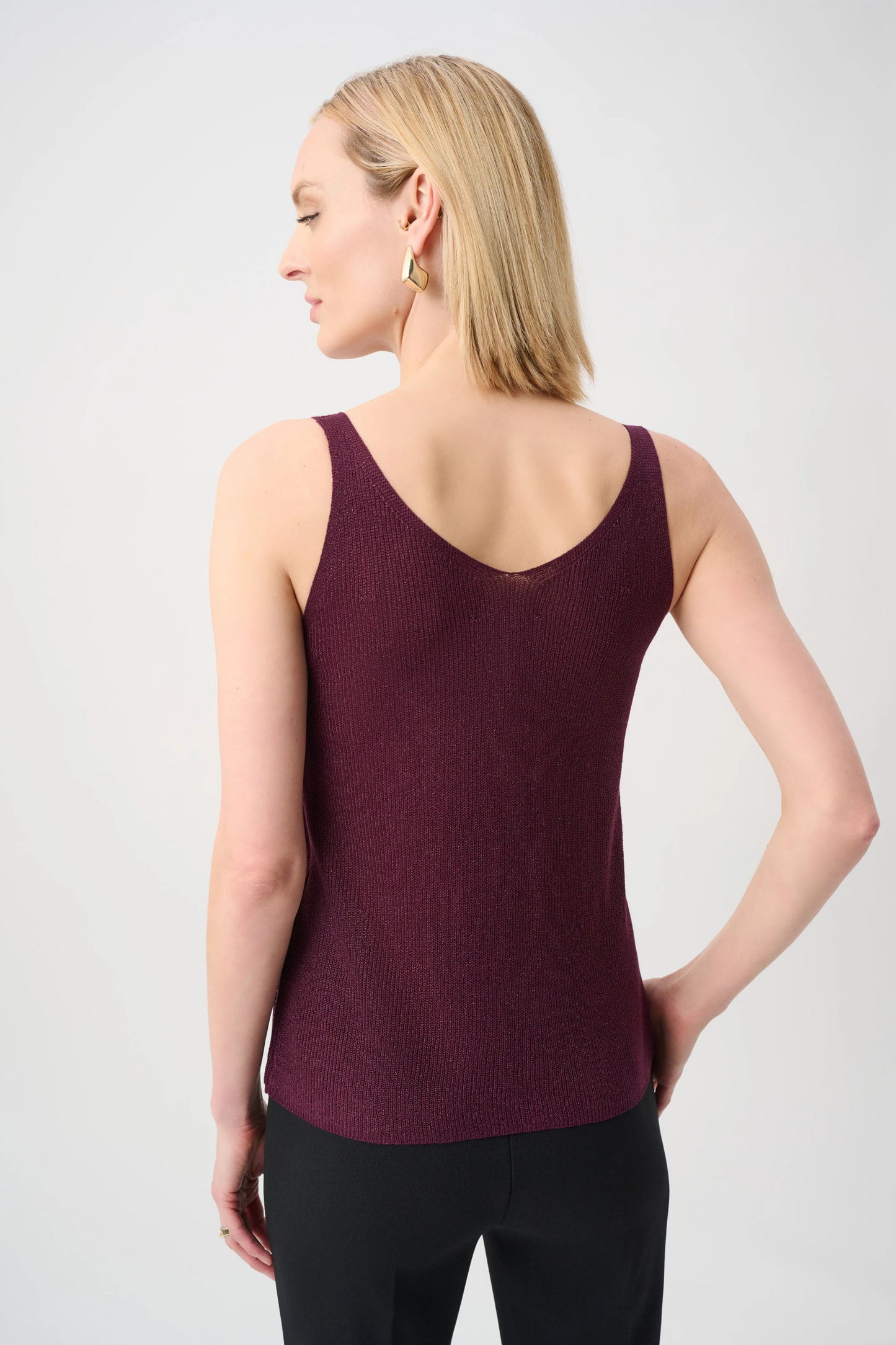 Metallic Knitted Camisole with Rhinestones 252915