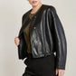THE KRISTI COLLARLESS PU JACKET