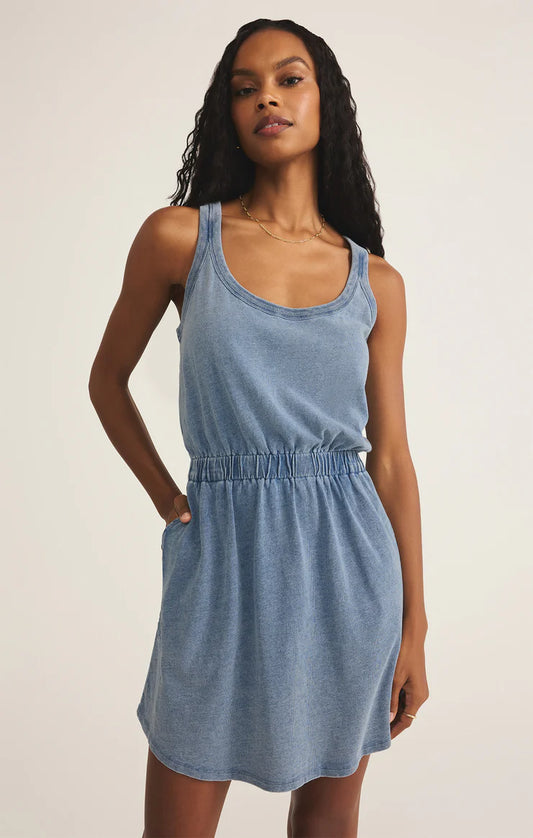 KEEGAN KNIT DENIM MINI DRESS ZD252892