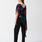 Silky Knit Jumpsuit With Tropical Chiffon Overlay 251152