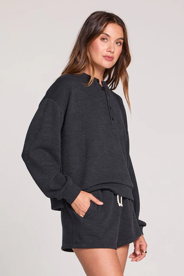 THE MADI BUTTON UP HENLEY TOP
