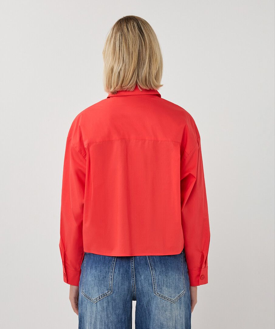THE MAVEN CROPPED LONG SLEEVE CUFF BLOUSE