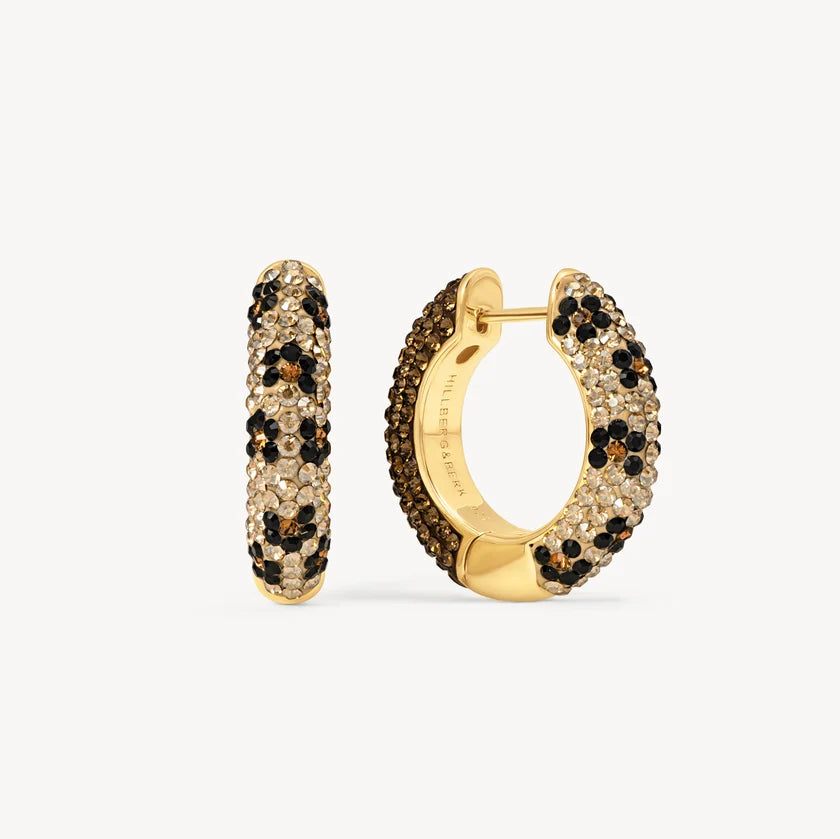 HILLBERG AND BERK REVERSIBLE MEDIUM SPARKLE HOOPS