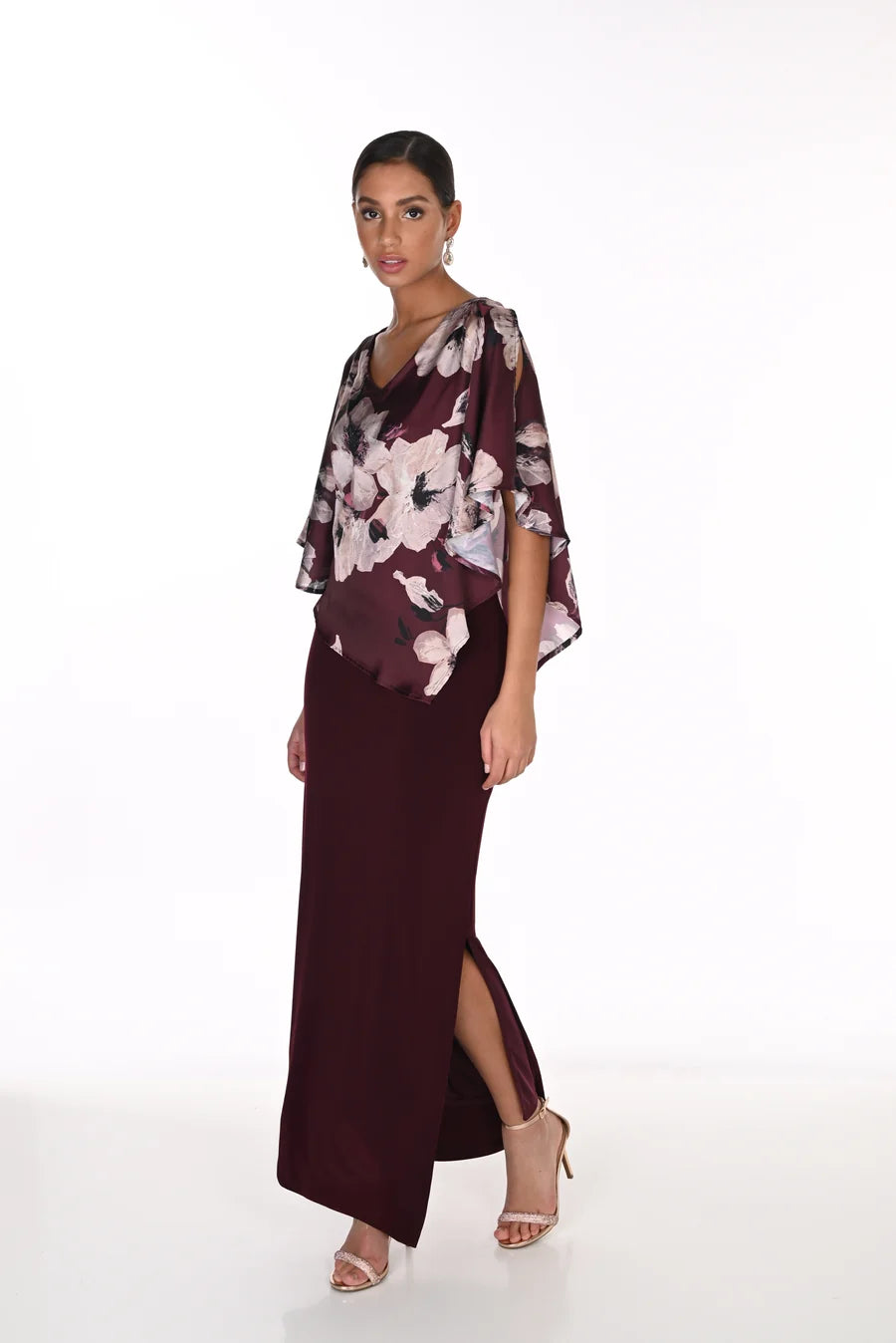 LYMAN KNIT LONG OVERLAY GOWN