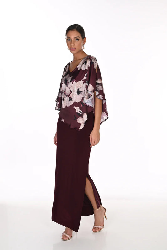 LYMAN KNIT LONG OVERLAY GOWN