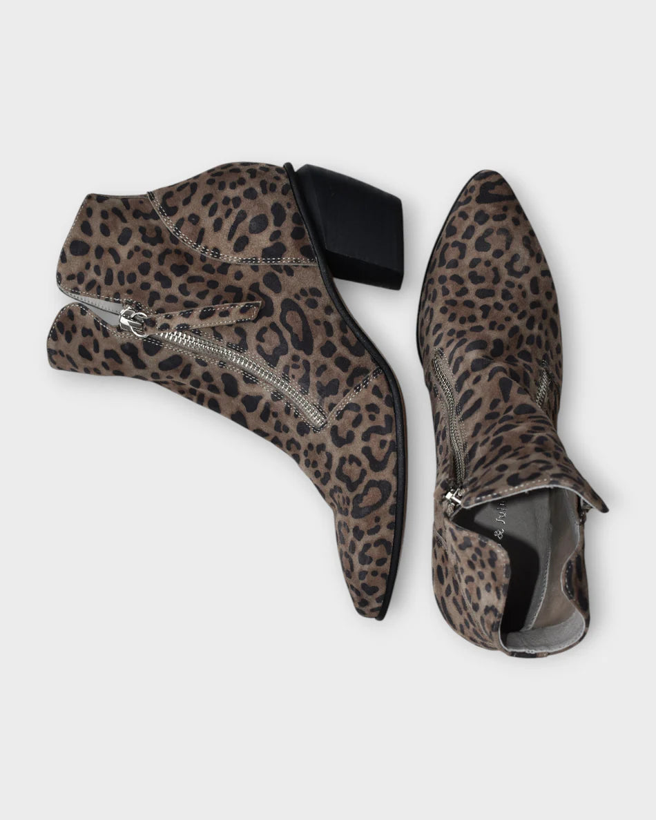 JAZZY ANIMAL PRINT HEELED ANKLE BOOT