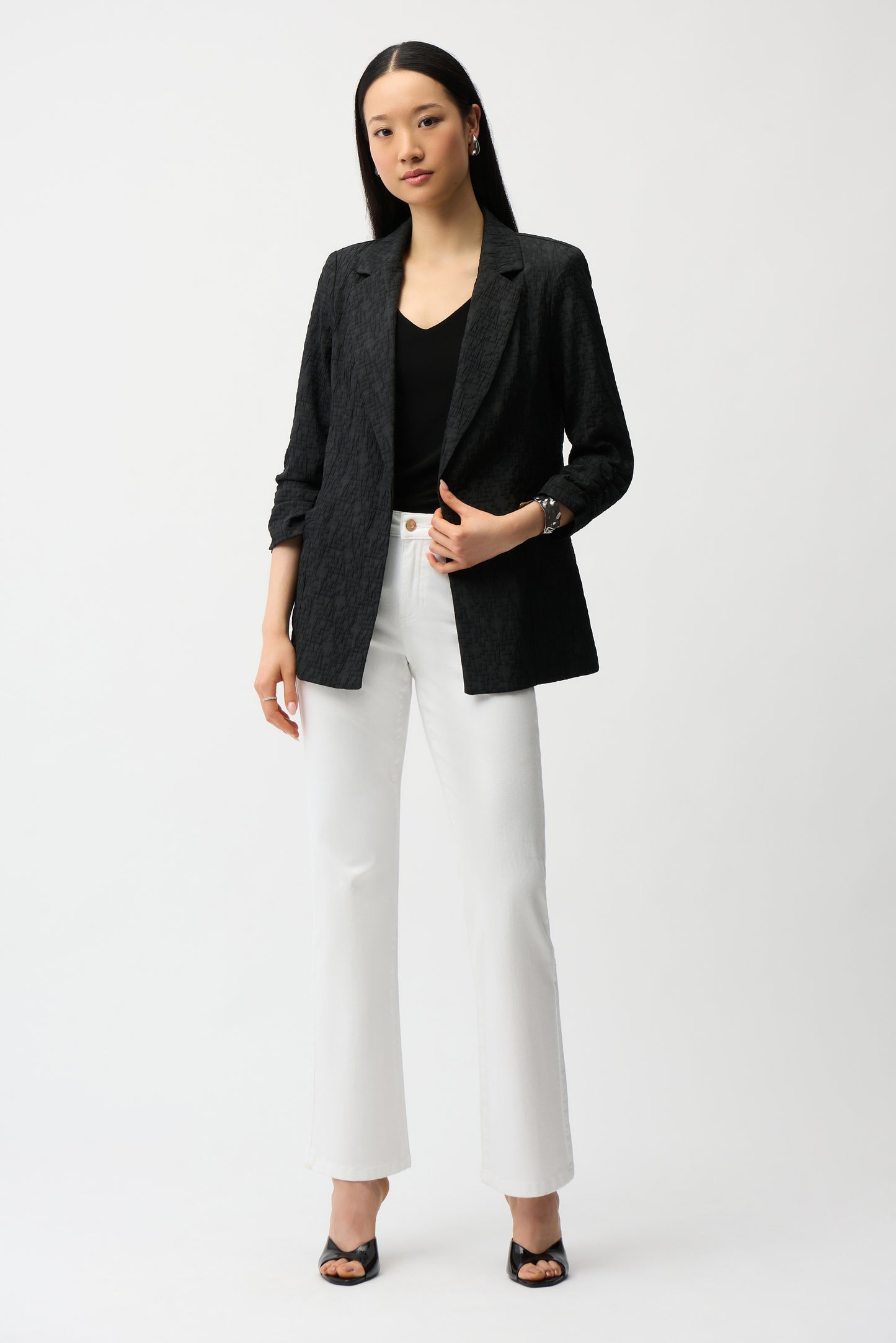 WOVEN JACQUARD BOXY BLAZER 242034