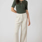 THE LILY RIBBED LACE UP TEE