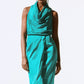 SATIN SLEEVELESS SHEATH DRESS 243782