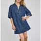 EVELINA SHORT SLEEVE DENIM DRESS