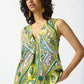 SATIN PAISLEY PRINT SLEEVELESS FLARED TOP 242002