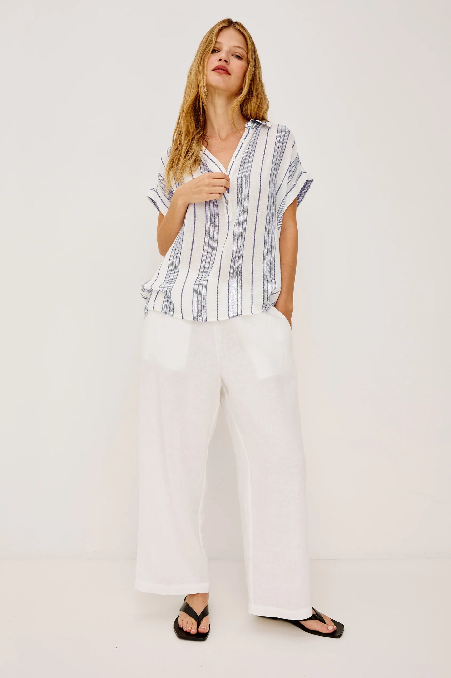 TUSCANY BUTTON FRONT PLACKET TOP