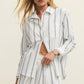 ROLLING HILLS  BUTTON UP STRIPE SHIRT