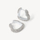 HILLBERG AND BERK SPARKLE HEART HOOP EARRINGS