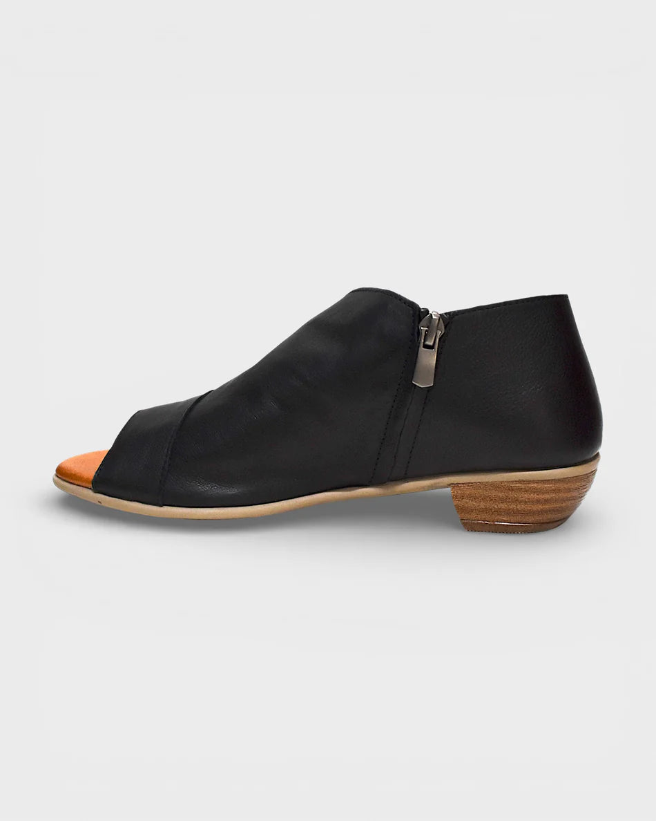 SERENA LEATHER SMALL HEEL SANDAL