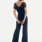 SILKY KNIT AND GUIPERE WIDE LEG JUMPSUIT 251715