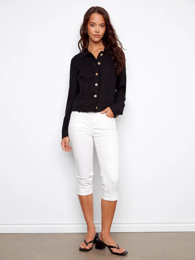 LINEN LONG SLEEVE BUTTON JACKET C6199