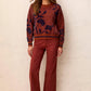 THE TARA CREW NECK FLOWER SWEATER
