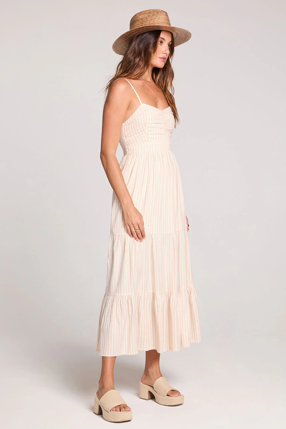 CAMRIE STRIPE MIDI DRESS