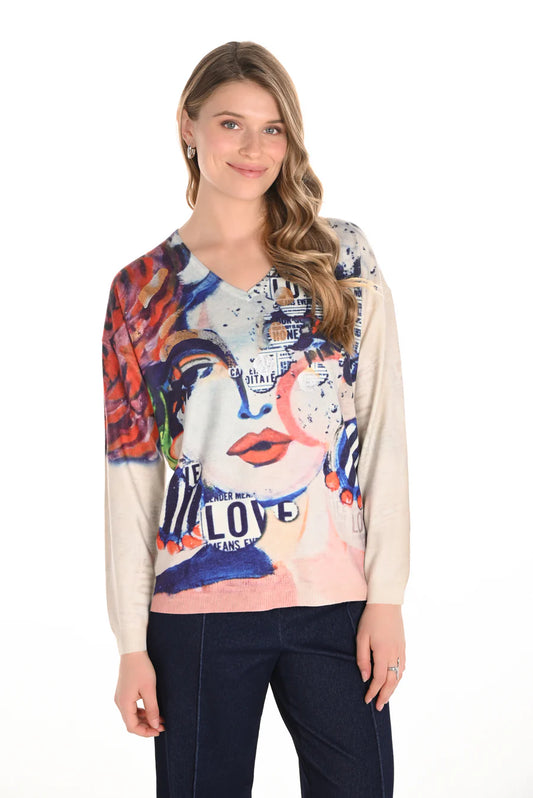 KNIT FACES TOP 253816