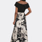 OFF SHOULDER ALINE DRESS FLORAL SKIRT 259344