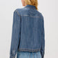 PORTS  CROPPED DENIM SHIRT