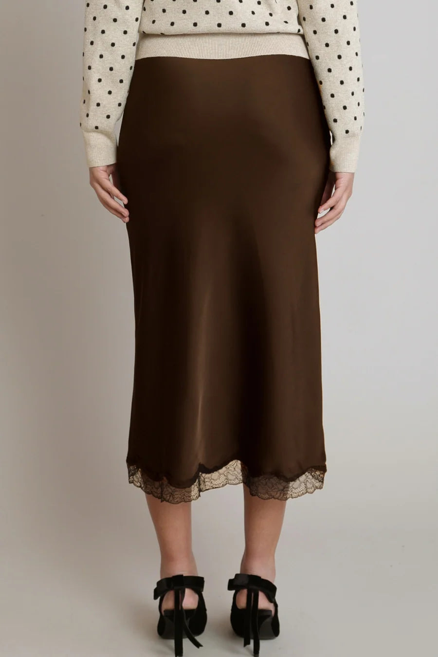 THE CATLIN SATIN LACE SKIRT