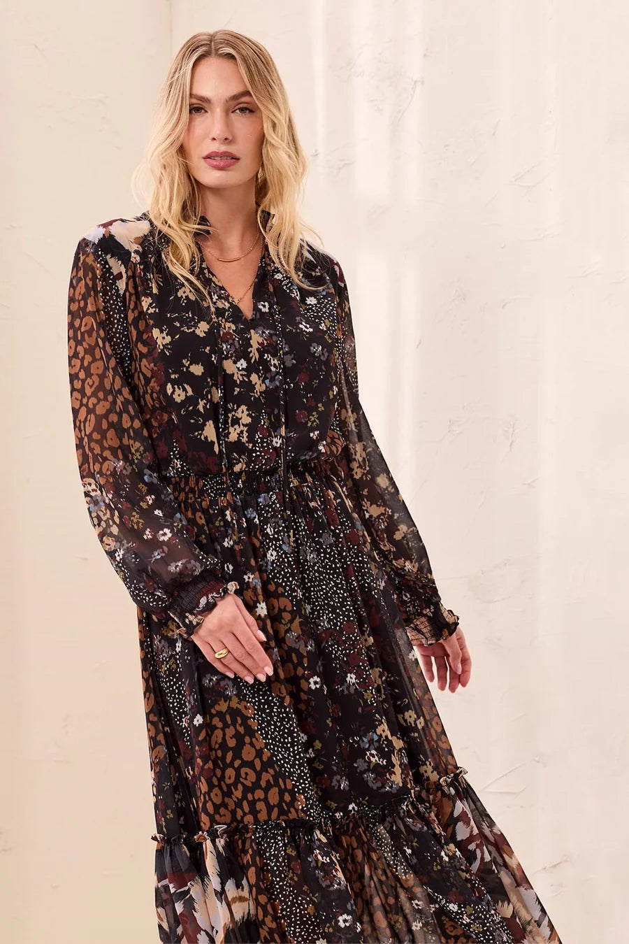 THE LEITA PRINT L/S DRESS