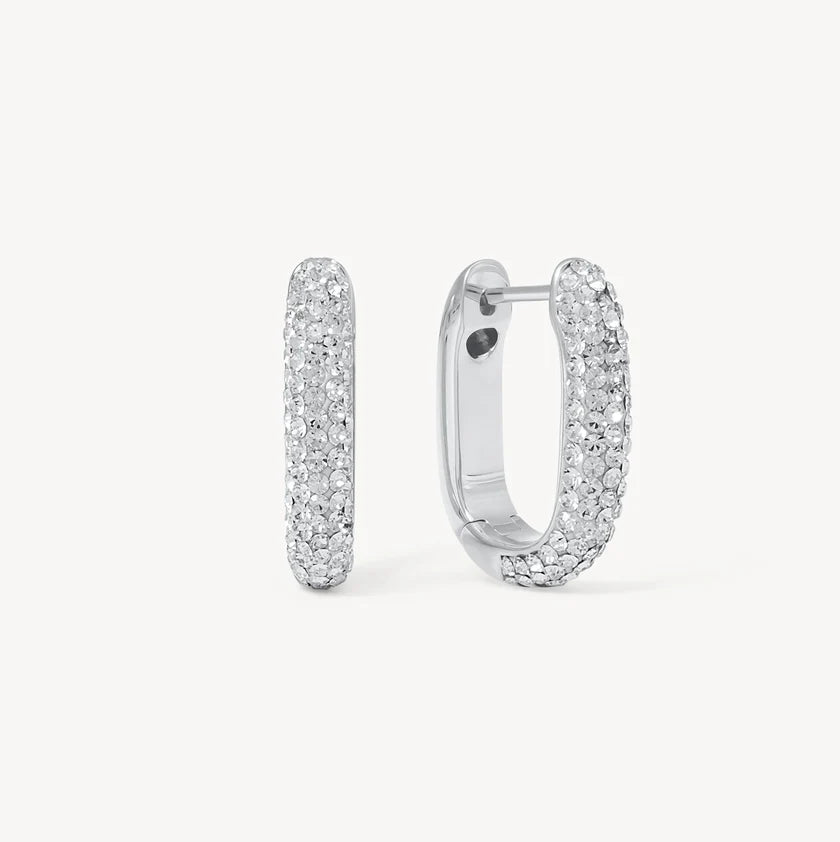 HILLBERG ELONGATED SPARKLE HOOPS