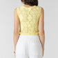 THE AMITY LACE CUTOUT BUTTON FRONT TANK