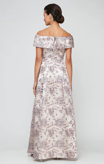 JASMINE LONG FLORAL OFF SHOULDER GOWN
