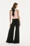 SILKY KNIT AND CHIFFON WIDE LEG JUMPSUIT 251745